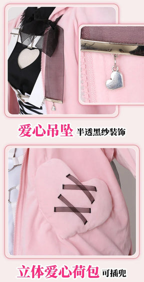 Yumber vtuber makaino ririmu cosplay costumes women cute party suit pink coat dress Halloween carnival uniform custom made