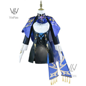 Clorinde cosplay costume Genshin Fontaine impact Clorinde cosplay dress uniform champion duelist wig hat uniform cloak full set