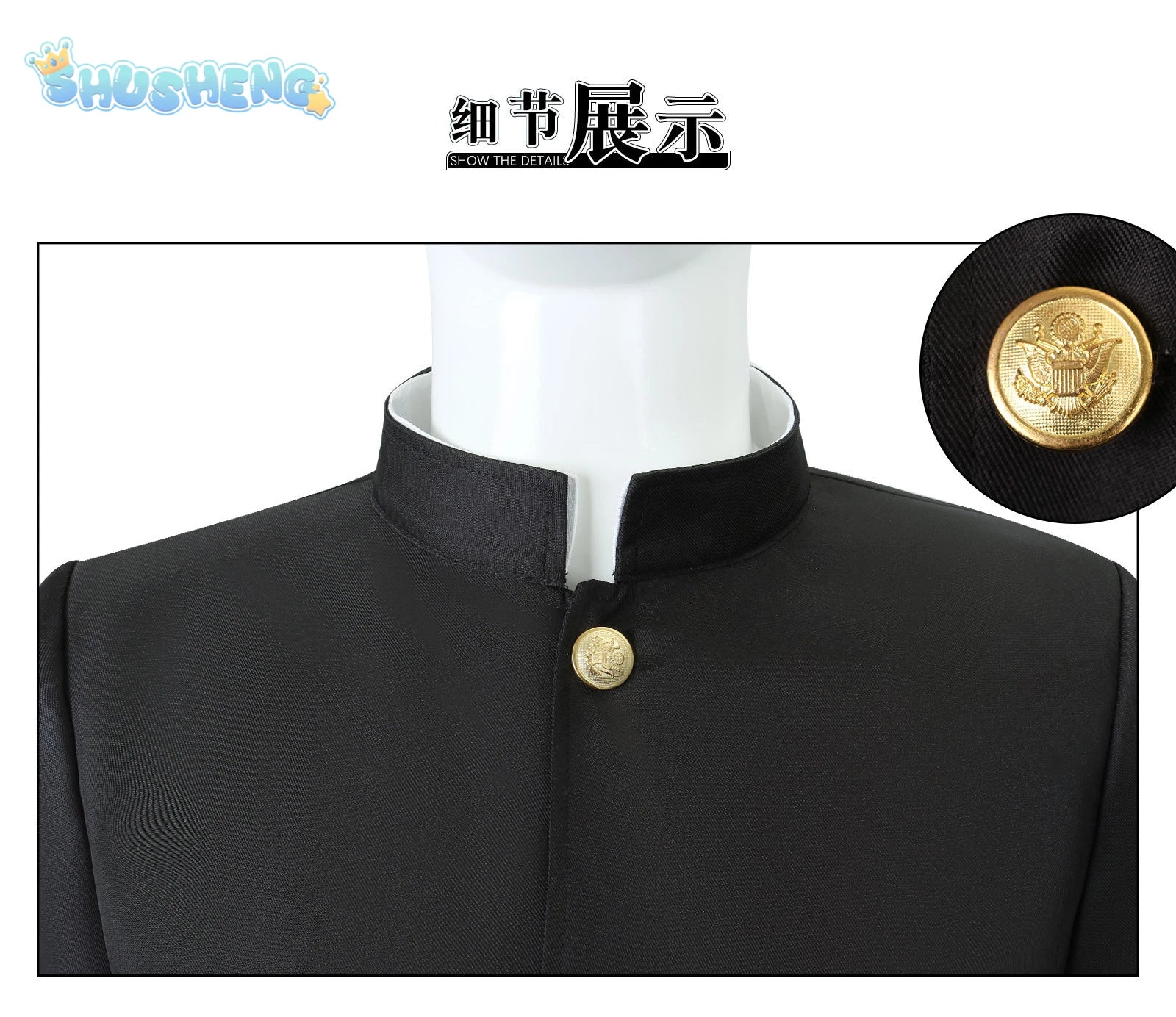 Anime dandadan Ken Takakura cosplay costume okarun school uniform black jacket gakuran outfit glasses Halloween party women men