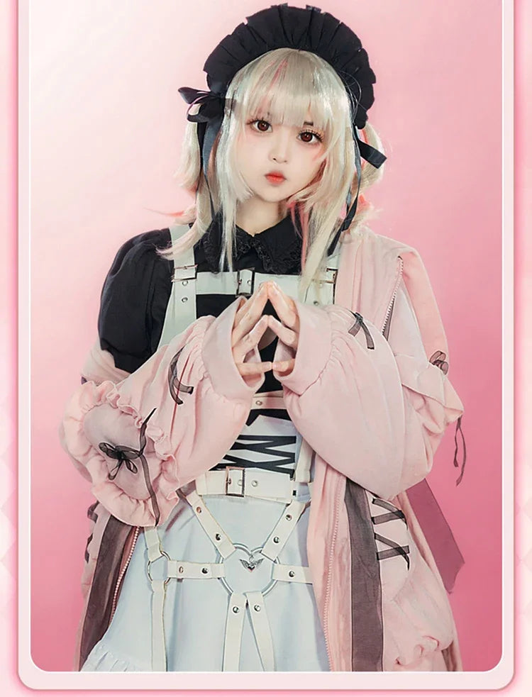 Yumber vtuber makaino ririmu cosplay costumes women cute party suit pink coat dress Halloween carnival uniform custom made