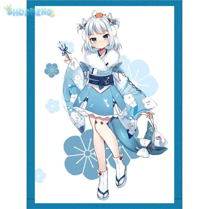 Anime Vtuber Hololive Gawr Gura New Year Kimono Game Suit Lovely Uniform Cosplay Costume Halloween Party Outfit Women