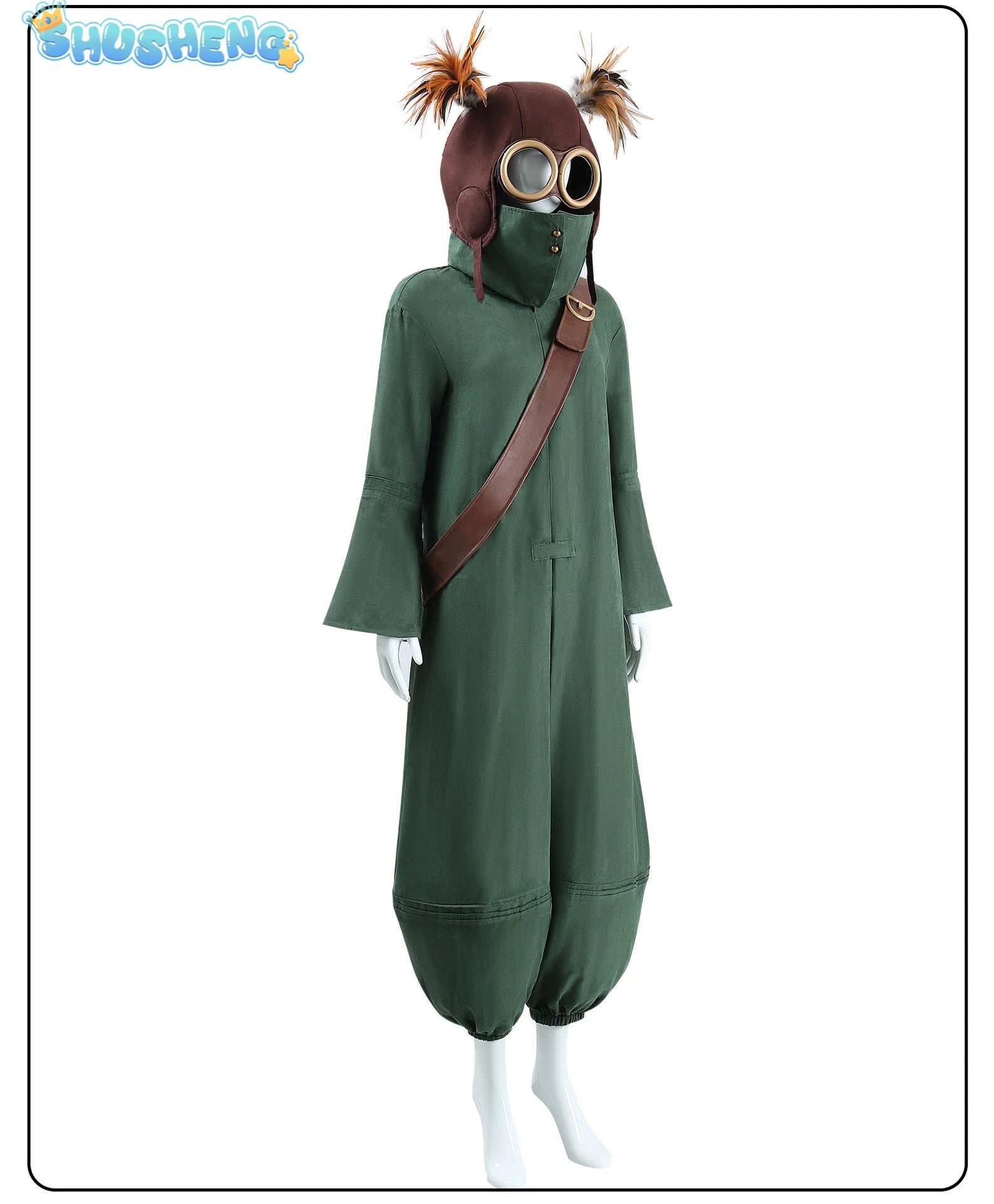 Alone Cosplay Costume Game Nightmares III 3 Green Jumpsuit Hat Cap Head Cover Bag Helmets Glasses Halloween Party XS-XXXL