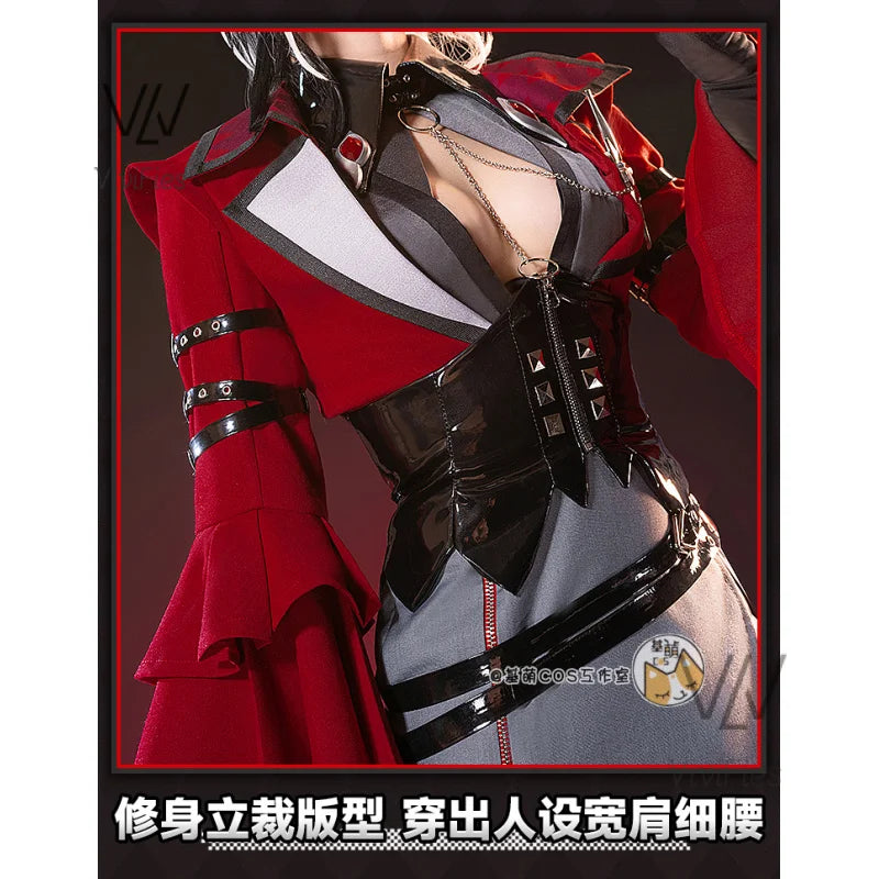 Genshin Impact Harlequin The Knave Cosplay Costume Full Set Wig Uniform Eleven Fatui Harbingers Outfit Halloween Carnival Party