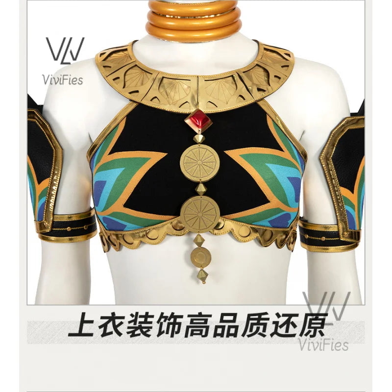 New Riju cosplay skirt Zelda cosplay costume the legend tears of the Kingdom set necklace tops skirt custom made