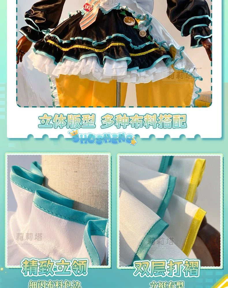 Miku cosplay cute princess Loli dress Miku wig play a full set of dresses for Christmas and Halloween S-XXL