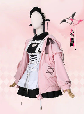 Yumber vtuber makaino ririmu cosplay costumes women cute party suit pink coat dress Halloween carnival uniform custom made