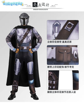 Din Djarin Cosplay Battle Suit Armor Cloak Men Costume TV Bounty  Roleplay Fantasia Fancy Dress Up Party Outfits Clothes