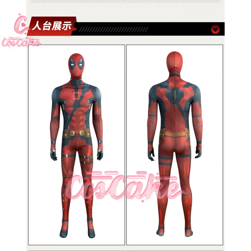 New Deadpool 3 Cosplay Cosplay Cosutme Wade Winston Wilson Jumpsuit Belt Set Movie Anti-hero Suit Halloween Custom Made