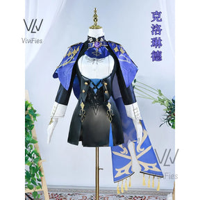 Clorinde cosplay costume Genshin Fontaine impact Clorinde cosplay dress uniform champion duelist wig hat uniform cloak full set