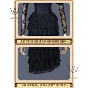 Vera Nair/Perfumer Cosplay Game Identity V Costume Deadly Tender Sweet Elegant Black Formal Dress Role Play Clothing New