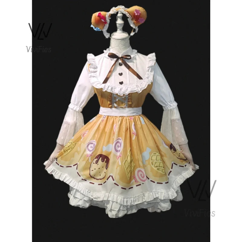 Game Identity V Tracy Reznik Cosplay Costume Candy Maid Dress  Girls Child Adult Size Gothic Lolita Dresses for Halloween Party