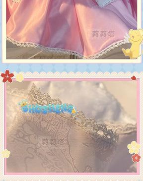 Anime Cardcaptor Sakura Cosplay Kinomoto Sakura Cosplay Costume Wig Pink Lolita Dress Halloween Fancy Cos Party Suit