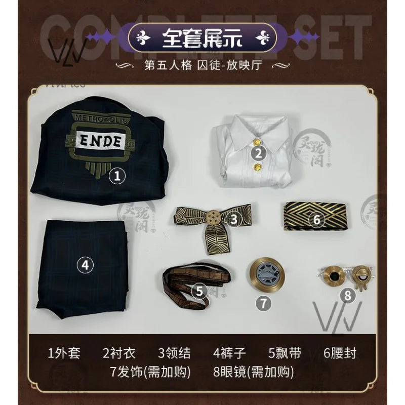 Identity V Cosplay  Prisoner Luca Balsa Full set of suits, uniforms, men's and women's Halloween party costumes in stock