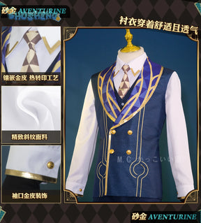 Honkai: Star Rail Aventurine Game Suit Gorgeous Handsome Cosplay Costume Halloween Party Role Play Outfit Men