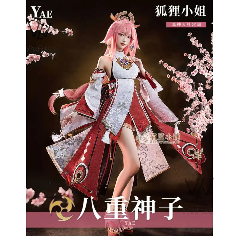 IN STOCK Yae Miko Cosplay Costume Impact Uniform Wig Cosplay Anime Chinese Style Halloween Costumes for Women Game