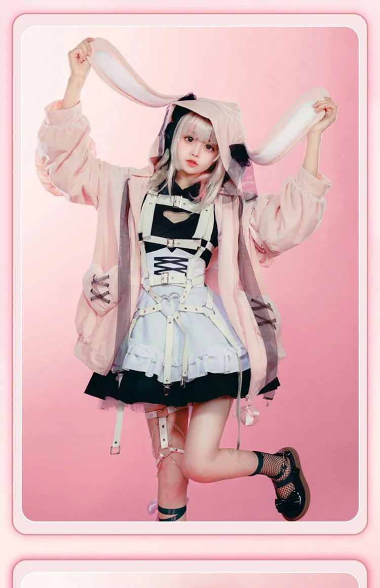 Yumber vtuber makaino ririmu cosplay costumes women cute party suit pink coat dress Halloween carnival uniform custom made