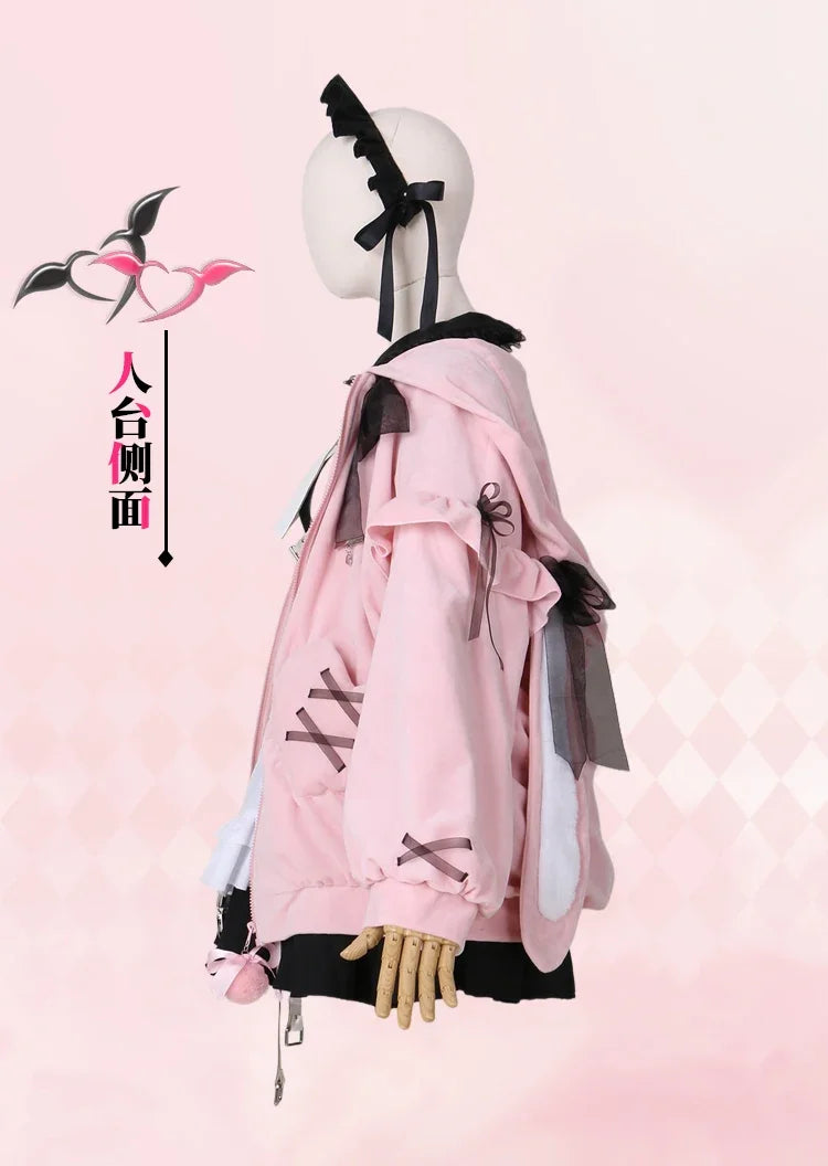 Yumber vtuber makaino ririmu cosplay costumes women cute party suit pink coat dress Halloween carnival uniform custom made