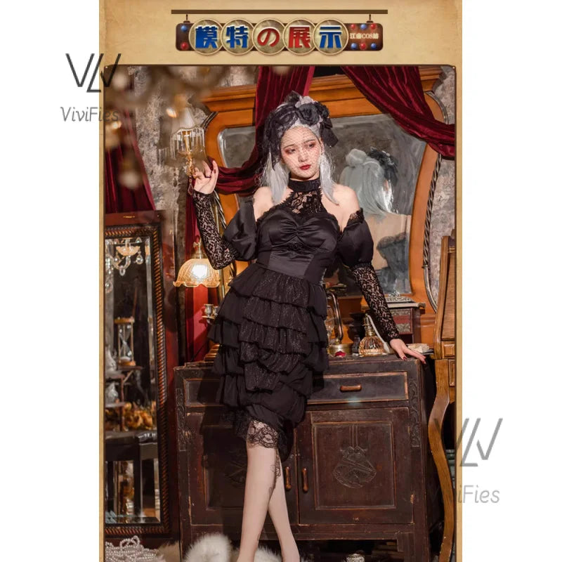 Vera Nair/Perfumer Cosplay Game Identity V Costume Deadly Tender Sweet Elegant Black Formal Dress Role Play Clothing New