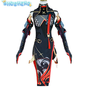 Wuthering Waves Yinlin Cosplay Costume Dress Outfit Uniform Earrings Headwear Electro Congenital Resonator YINLIN XS-XXXL