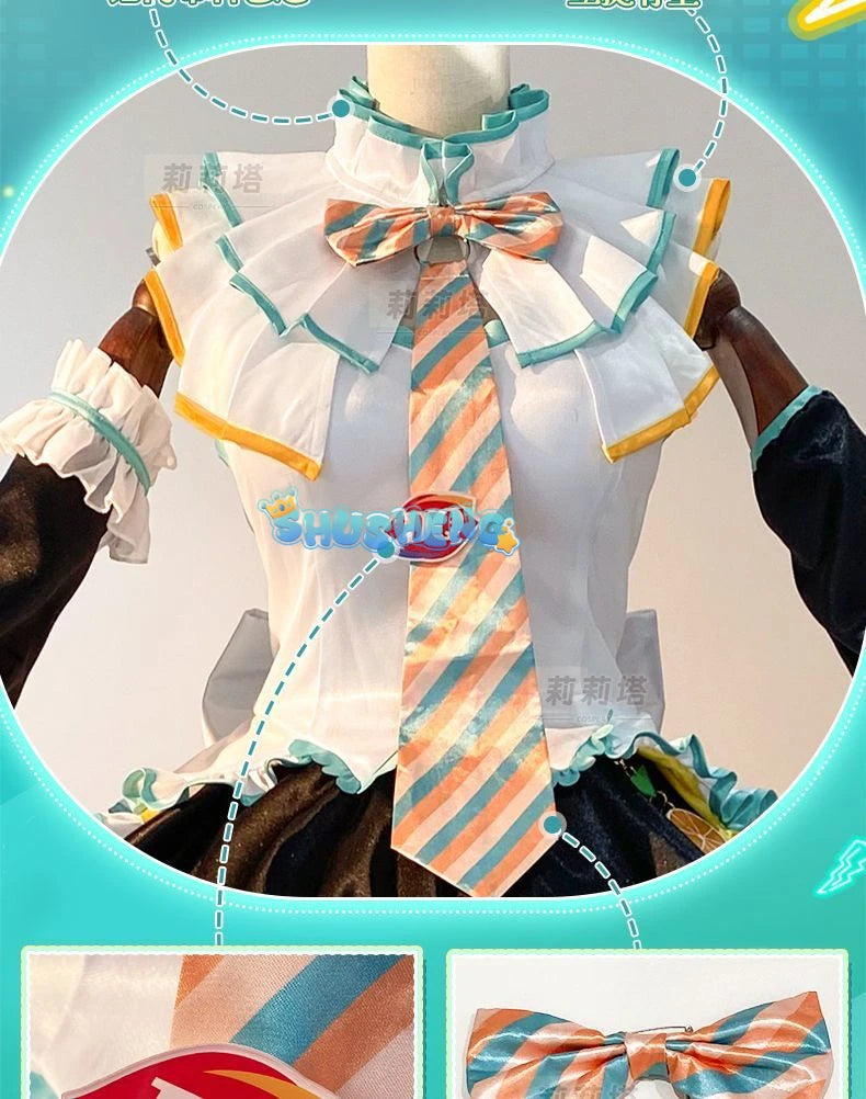 Miku cosplay cute princess Loli dress Miku wig play a full set of dresses for Christmas and Halloween S-XXL