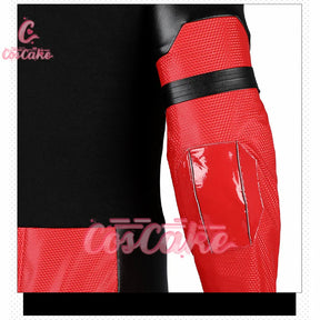 New Movie Deadpool Cosplay Costume Red Zentai Bodysuit Party Men Wolverine Full Jumpsuits Sword Bag Boots Belt Custom Made