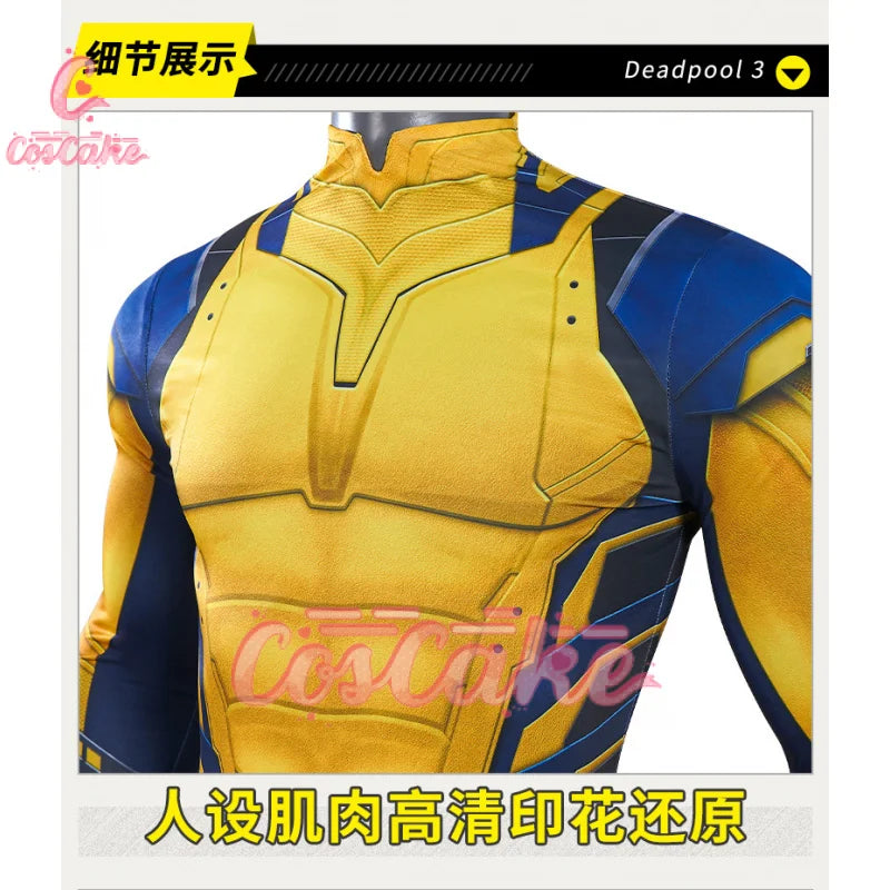 New Deadpool 3 Wolverine Cosplay Costume Superhero Cosplay Zentai Full Set With Bosysuit Shoes Handmade Halloween Man Outfit