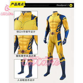 New Deadpool 3 Wolverine Cosplay Costume Superhero Cosplay Zentai Full Set With Bosysuit Shoes Handmade Halloween Man Outfit