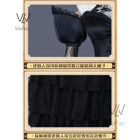 Vera Nair/Perfumer Cosplay Game Identity V Costume Deadly Tender Sweet Elegant Black Formal Dress Role Play Clothing New