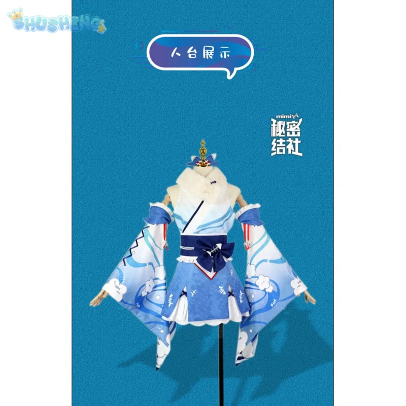 Anime Vtuber Hololive Gawr Gura New Year Kimono Game Suit Lovely Uniform Cosplay Costume Halloween Party Outfit Women