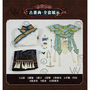 Qi Shiyi Cosplay Game Identity V Antique dealer Chinese style cheongsam accessory set for carnival Halloween costume in stock