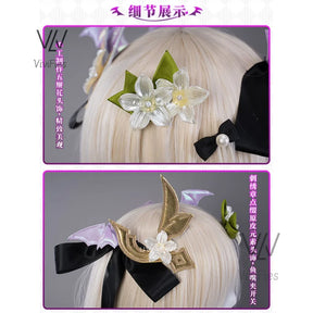 Genshin Impact New Skin Keqing Cosplay Costume Uniform Wig Anime Sexy suspension jumpsuit with small wings Halloween party outfi