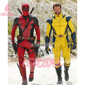 New Movie Deadpool 3 Wolverine Cosplay Costume Jumpsuit Vest Shoulder Armor Gloves Belt For Men Custom Made