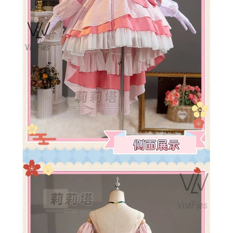 IN STOCK Anime Little Goddes Kamichama Karin Hanazono Karin Gorgeous Elegant Dress Pink Uniform Cosplay Costume Halloween Outfit