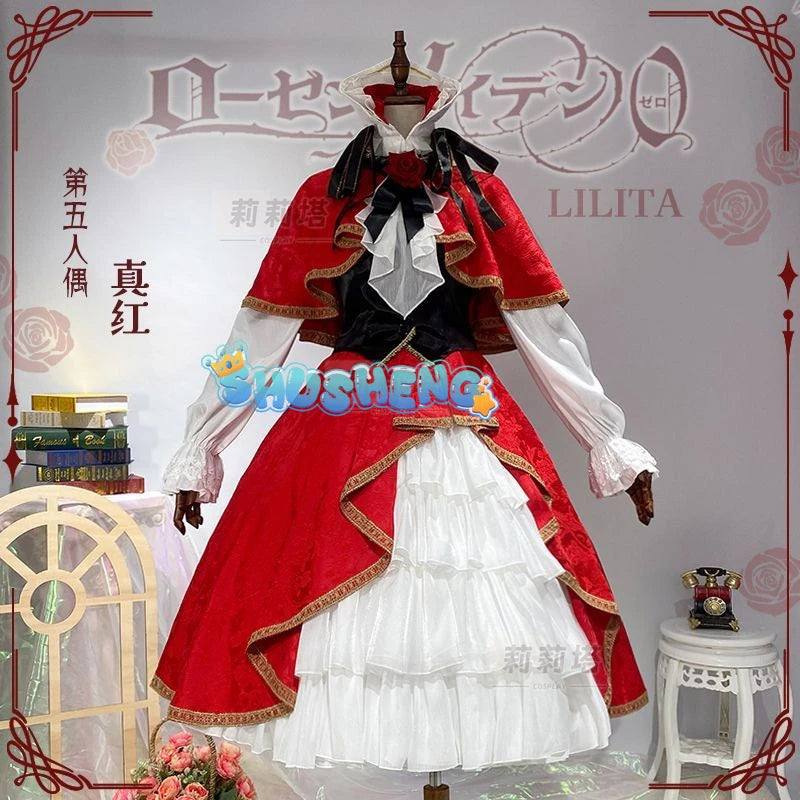 Shinku cosplay Rozen maid den Shinku cosplay Halloween red dress costume custom made S-XXL