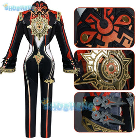 Shusheng Genshin Impact Mavuika Pyro Archon Game Suit Gorgeous Jumpsuits Uniform Cosplay Costume Halloween Party Outfit Women