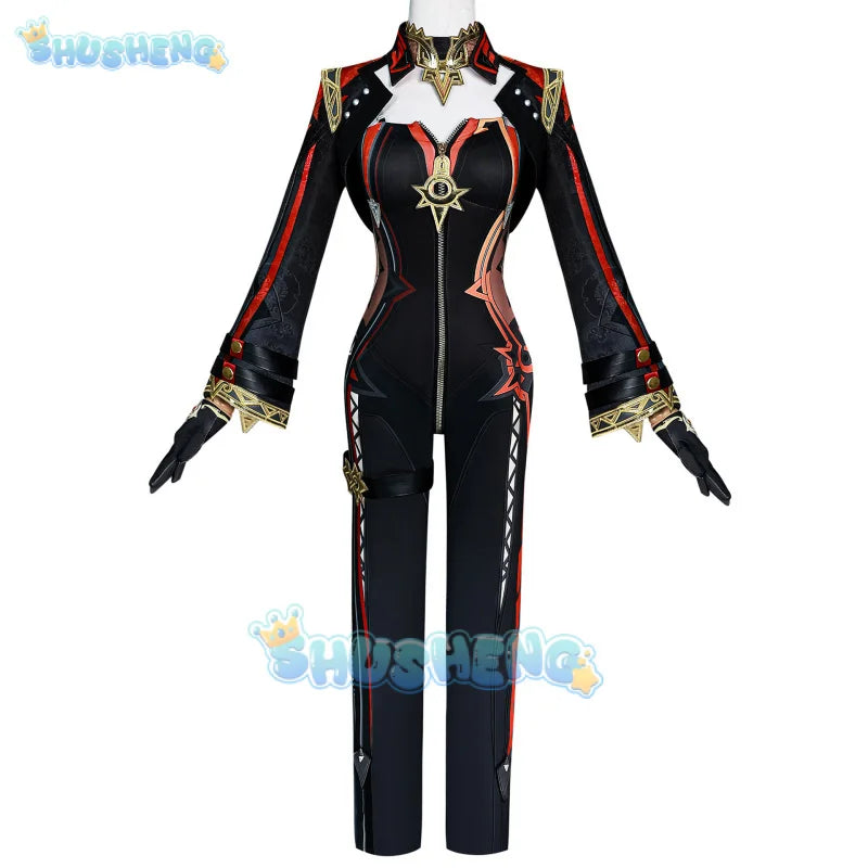 Shusheng Genshin Impact Mavuika Pyro Archon Game Suit Gorgeous Jumpsuits Uniform Cosplay Costume Halloween Party Outfit Women