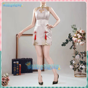 Shusheng Vtuber Paterson Cosplay Costume Cheongsam Uniform Halloween Carnival Party Christmas Play Role Clothes Clothing
