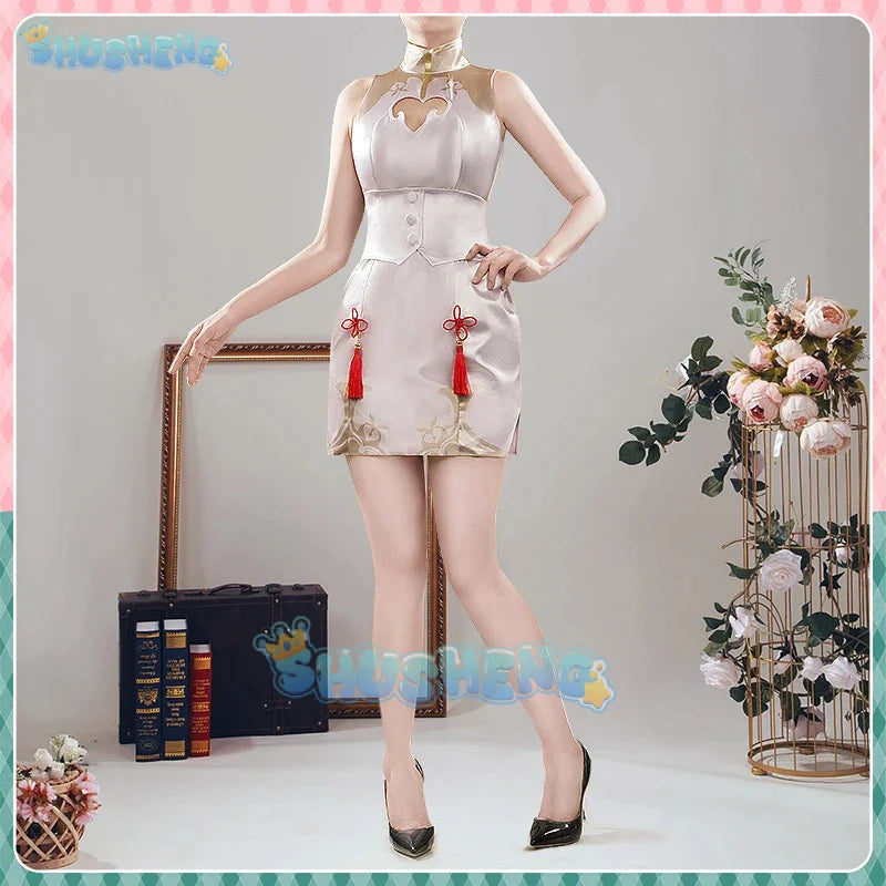 Shusheng Vtuber Paterson Cosplay Costume Cheongsam Uniform Halloween Carnival Party Christmas Play Role Clothes Clothing