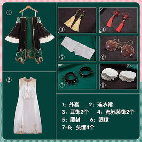 Shusheng Vtuber Paterson Cosplay Costume Cheongsam Uniform Halloween Carnival Party Christmas Play Role Clothes Clothing