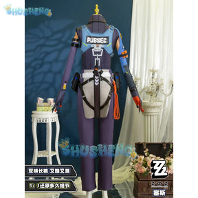 Shusheng Zenless Zone Zero Seth Lowell Cosplay Costume Game Uniform Headwear Bag Props New Eridu Halloween Party for Women Men