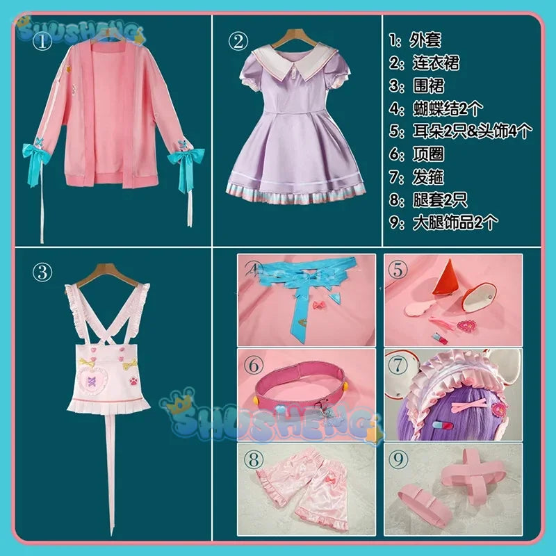 Shusheng vtuber Ratna Petit game suit elegant lovely dress uniform cosplay costume Halloween Carnival party role play outfit