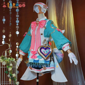 Sigewinne Cosplay Genshin Impact Kostüm Kleid Kopfbedeckung Komplettset Genshin Halloween Weihnachtsfeier Lolita Dienstmädchen-Outfit 