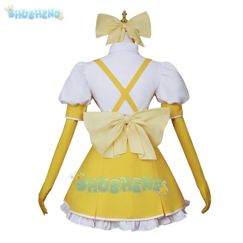 Tenkawa Kaoruko schwärmt von Magical Girls/ Ich bewundere Magical Girls und Battle Dress Cosplay Kostüm Kleidung Perücke Zauberstab 