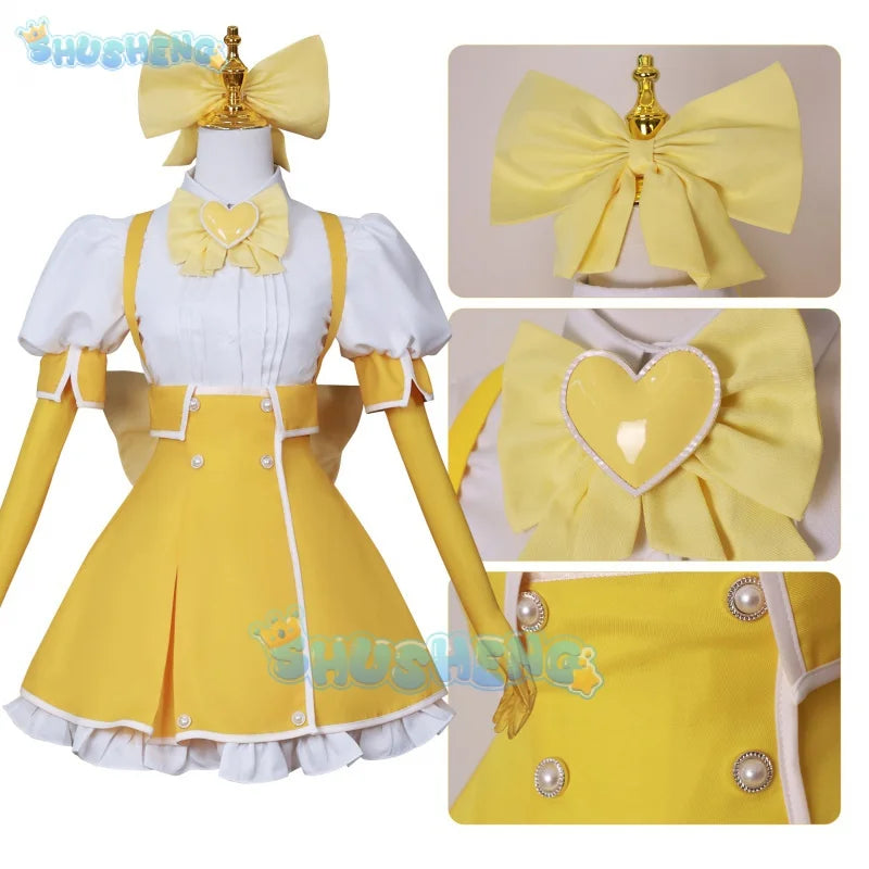 Tenkawa Kaoruko schwärmt von Magical Girls/ Ich bewundere Magical Girls und Battle Dress Cosplay Kostüm Kleidung Perücke Zauberstab 