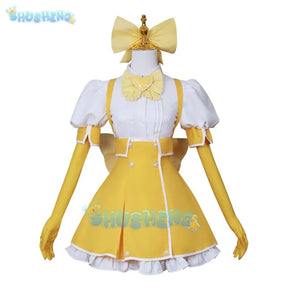 Tenkawa Kaoruko Gushing over Magical Girls/ I admire magical girls and Battle Dress Cosplay Costume Clothes Wig Magic Stick