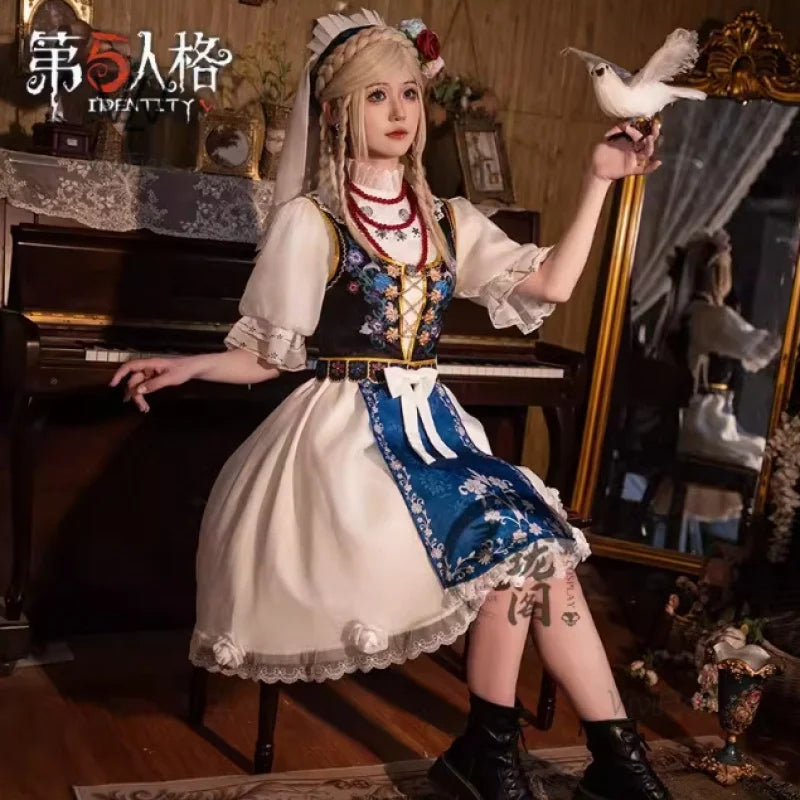 Vera Nair Cosplay Game Identity V Costume Perfumer The Dove-Like Yudit Skin Dress Halloween Party Role Play Clothing New