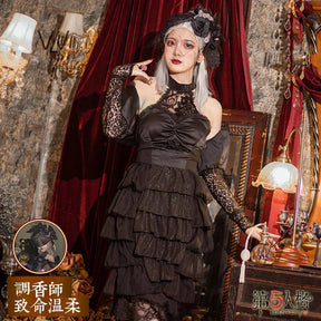 Vera Nair/Perfumer Cosplay Game Identity V Costume Deadly Tender Sweet Elegant Black Formal Dress Role Play Clothing New