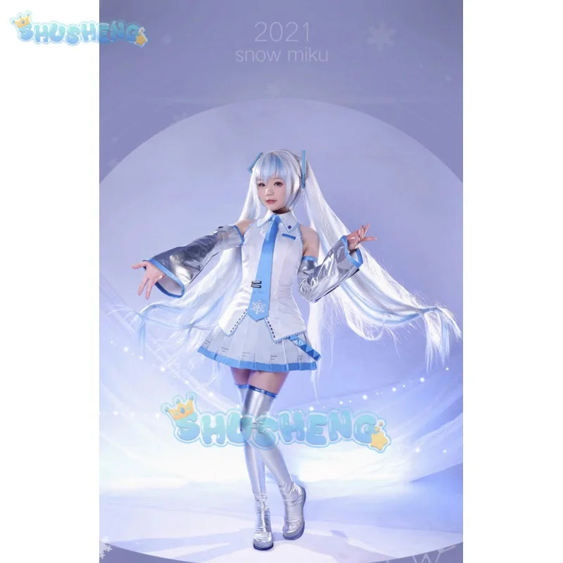 Vocaloid Hatsune Miku V Home Cosplay-Kostüm Schnee Hatsune Miku Schneehexe Cos Kostümanzug 