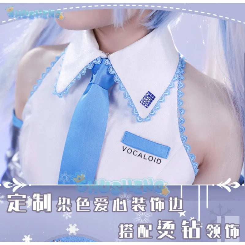 Vocaloid Hatsune Miku V Home Cosplay-Kostüm Schnee Hatsune Miku Schneehexe Cos Kostümanzug 