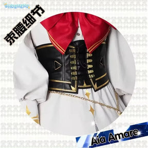 Vtuber Nijisanji IN ILUNA Aia Amare Game Suit Gorgeous Lovely Dress Uniform Cosplay Costume Halloween Party Outfit